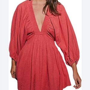 Free people for the moment mini V-Neck Dress